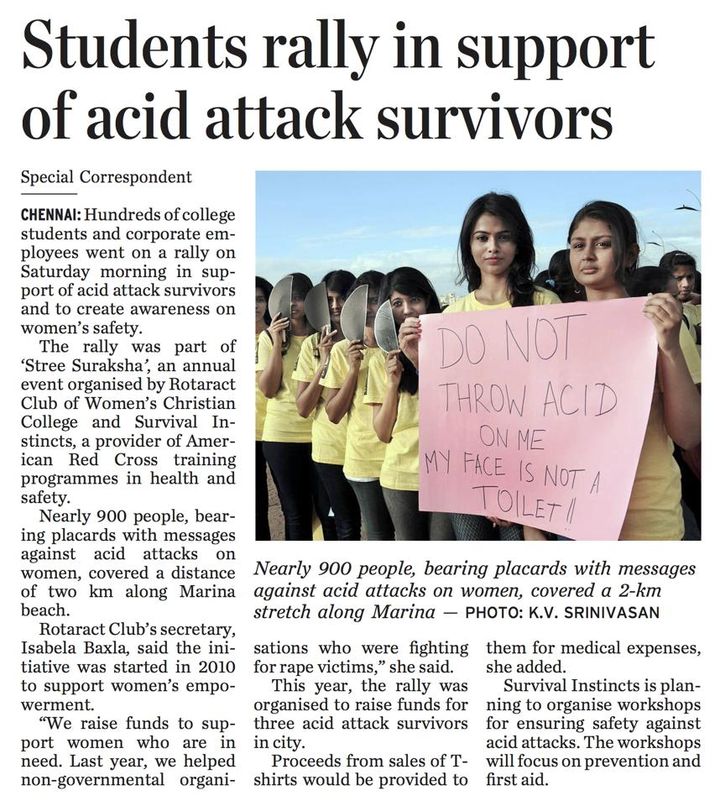 Rotaract Club of WCC Survival Instincts and The Hindu Celebrate Commendable Effort: Stree Suraksha