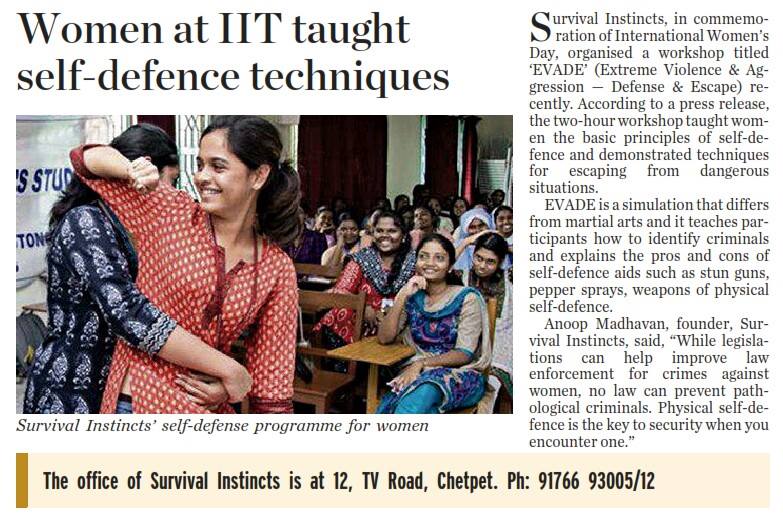 IIT Celebrates Women's Day with Survival Instincts Training for Female Participants .
